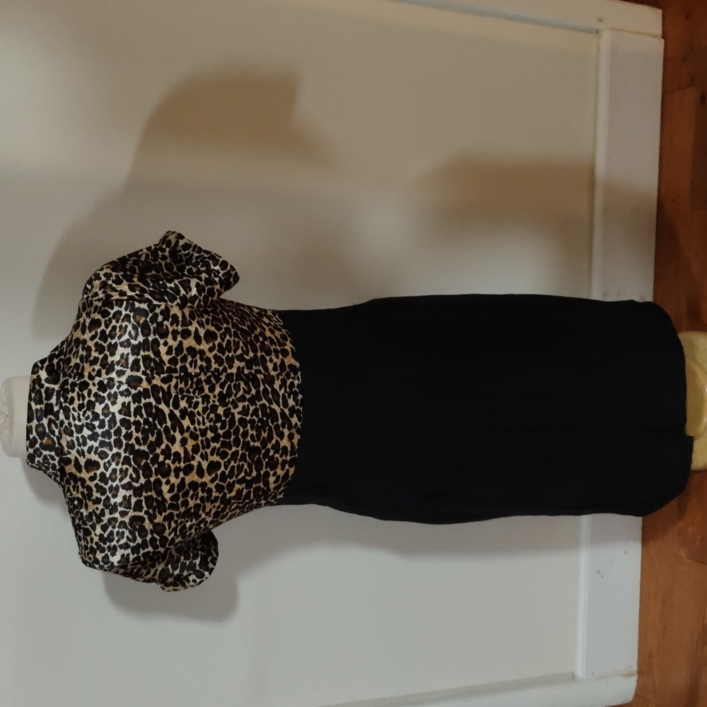šLeopard Black Ruffle Dress - Picture 6 of 11